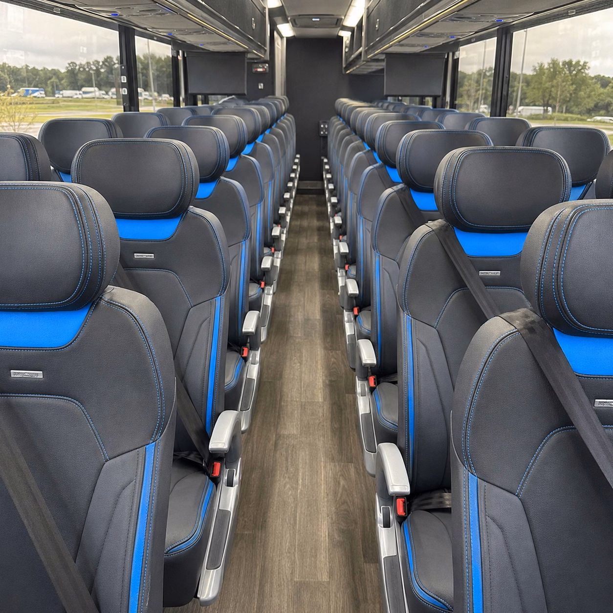56 passenger charter bus inside