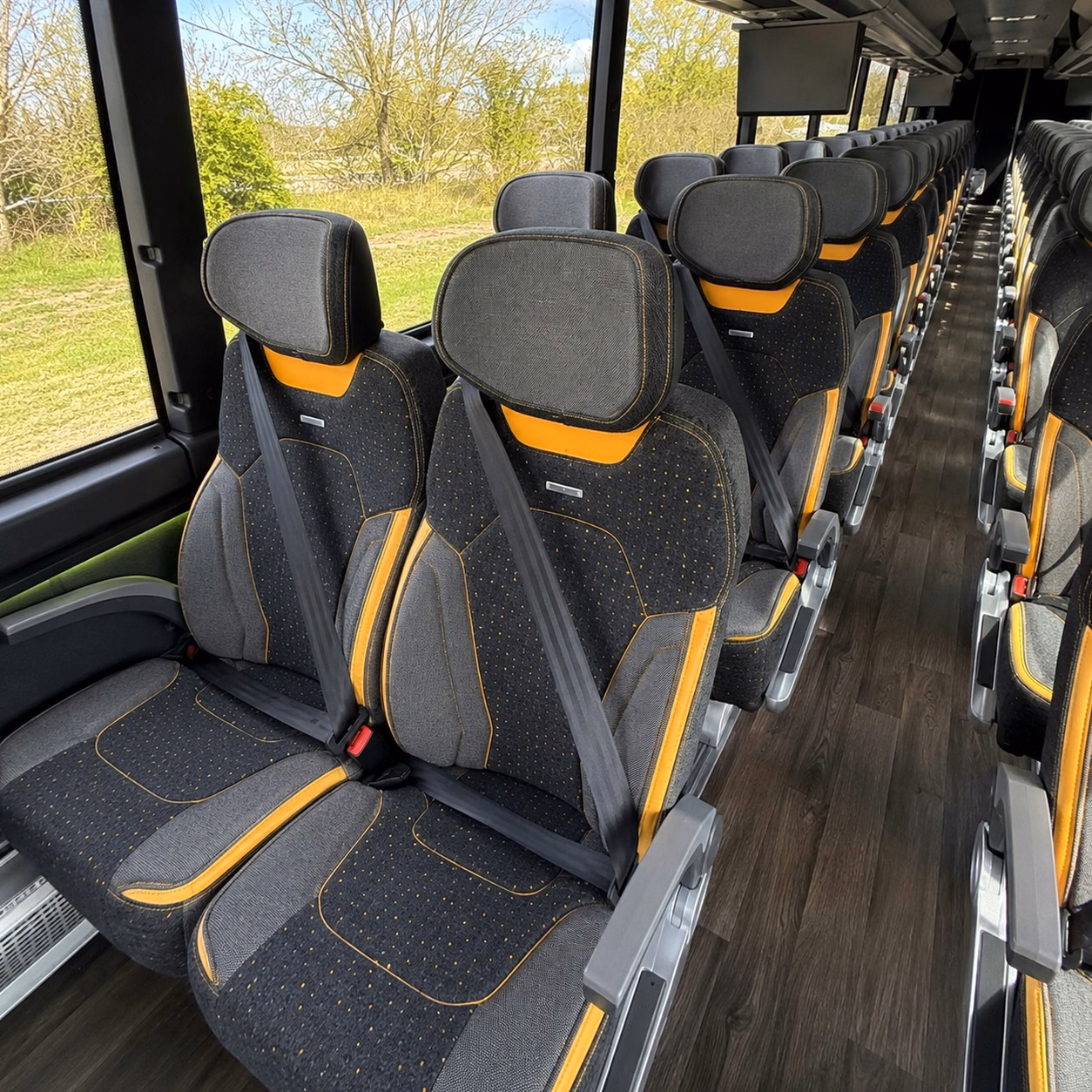 minneapolis charter bus rental interior